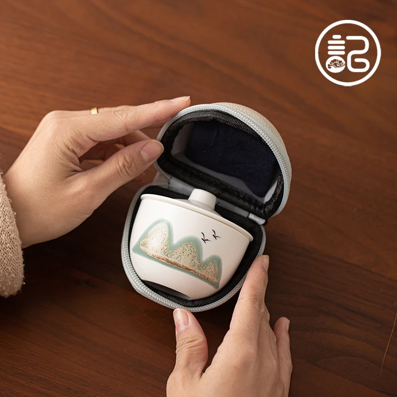 记今朝【迷你款】故宫文创旅行茶具小快客杯一壶一杯单人带便携包装