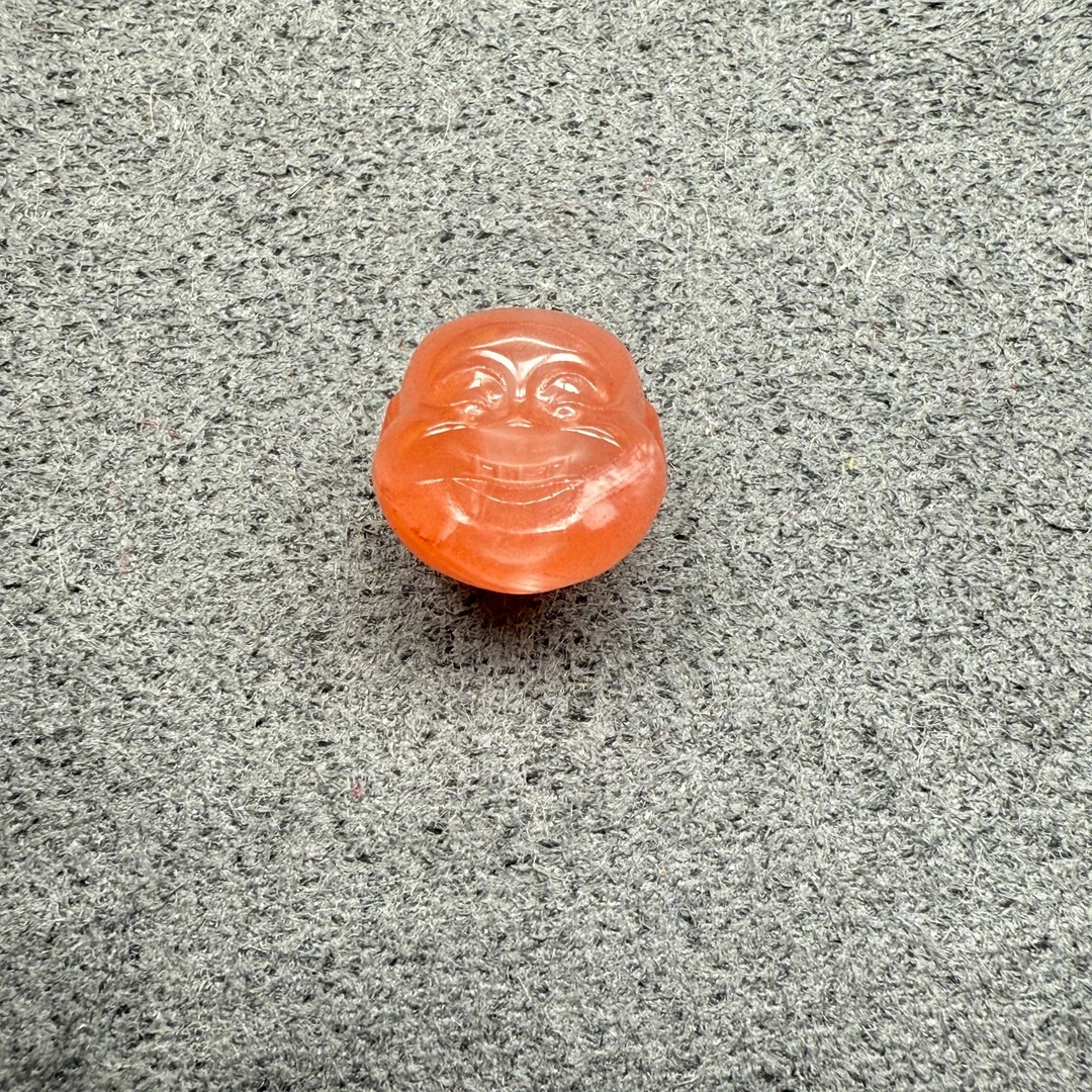 天然原矿南红玛瑙冰红弥勒佛卡12+m单珠多样性发货