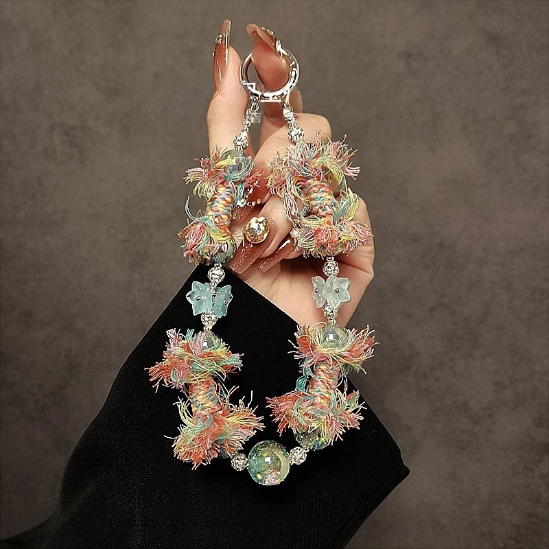 时尚小清新手机链手机挂绳创意复古风手机壳挂件钥匙扣防丢挂饰