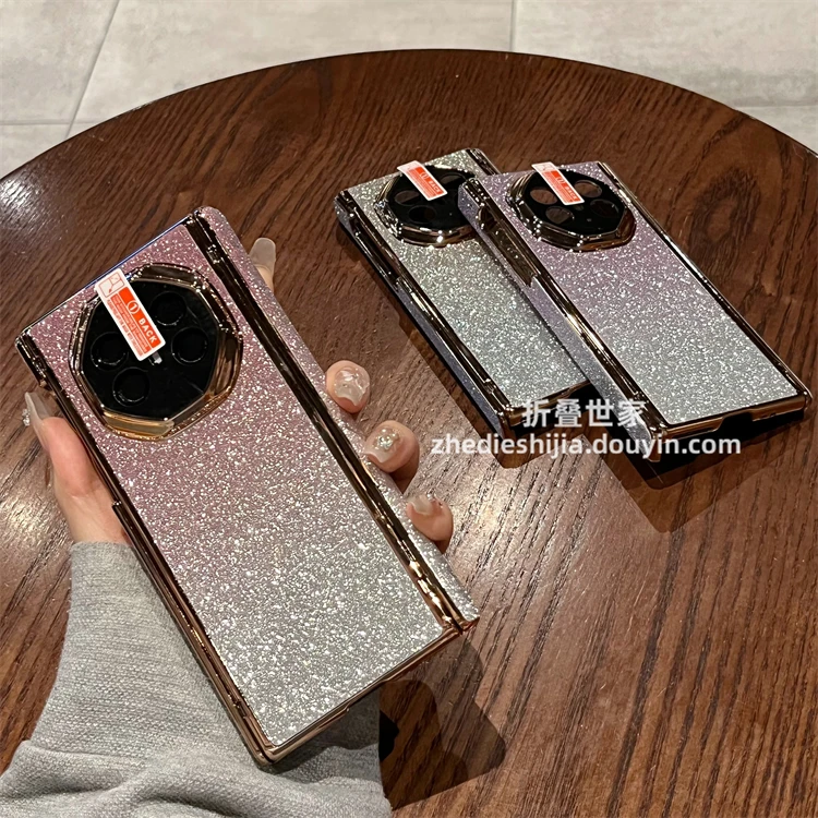 适用华为matext三折叠手机壳xt非凡大师高端闪粉全包双中轴保护套