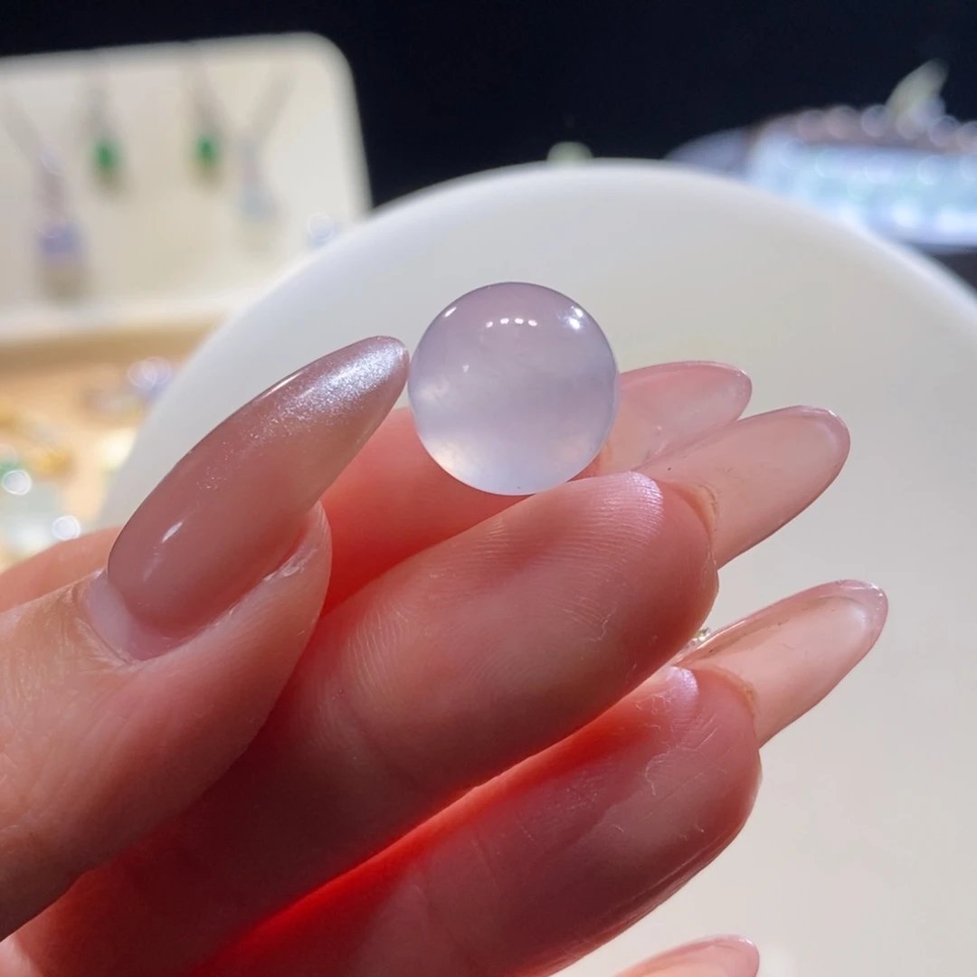 翡翠未镶嵌颈饰翡翠冰淡茶珠13.2mm