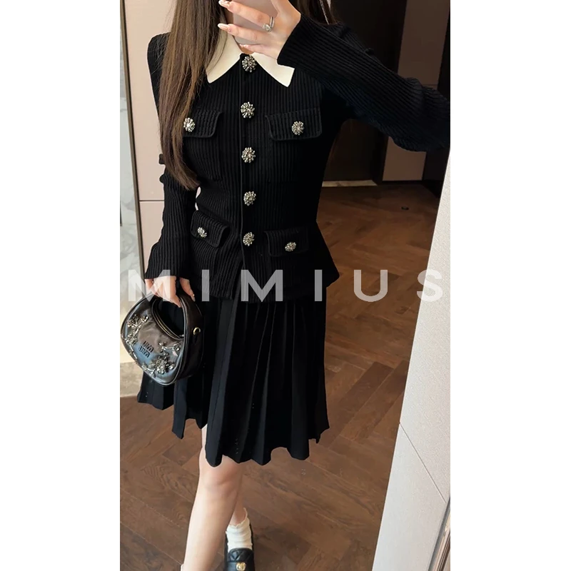 【mimius】喵喵 重工钻扣翻领撞色上衣+半裙 汉服  WG11030