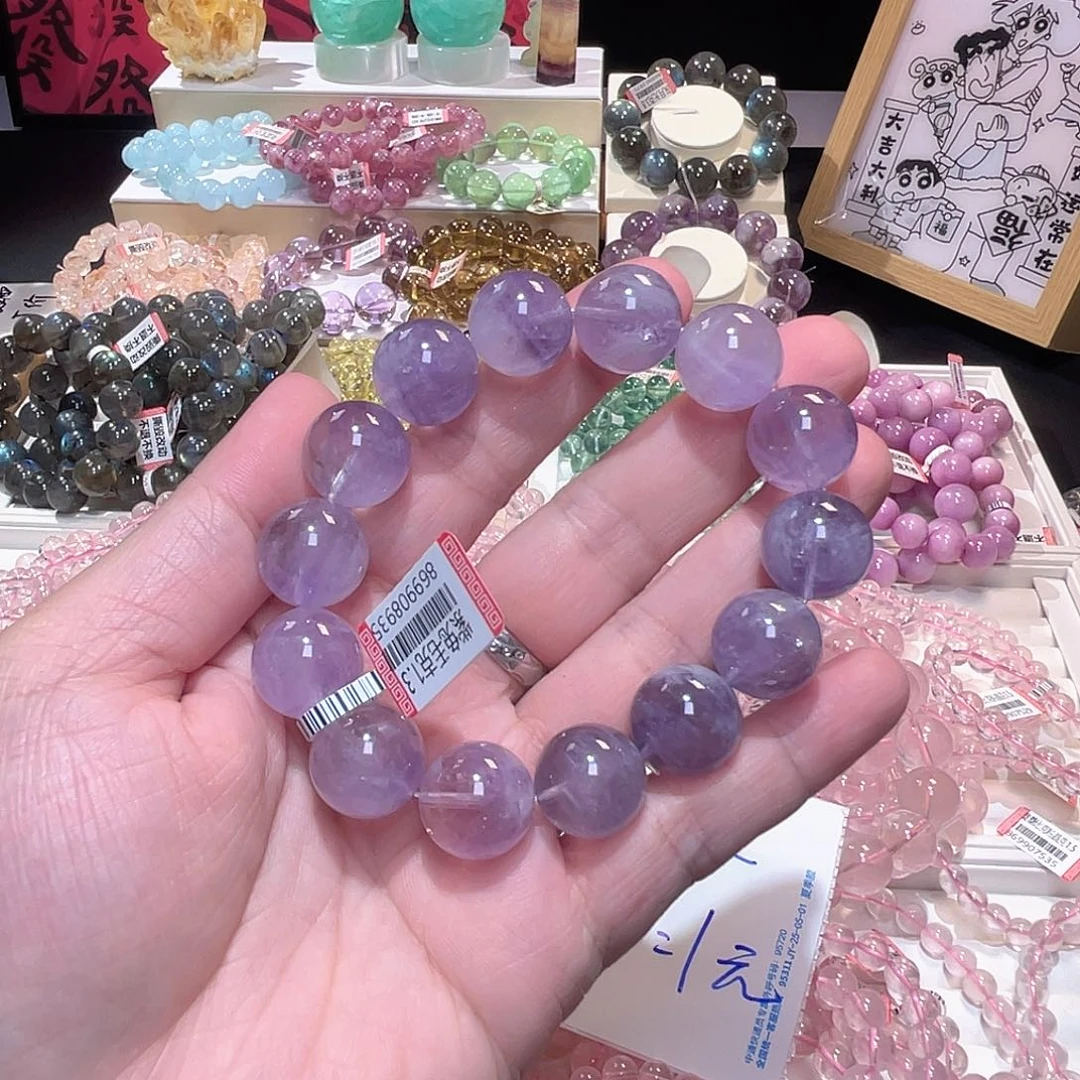 水晶手链未镶嵌紫兔毛15+
