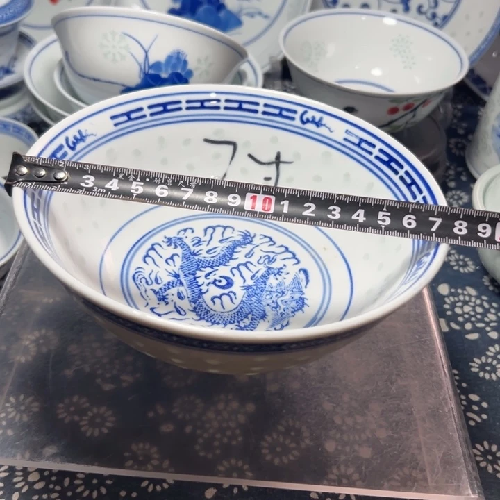 青花玲珑7寸的面碗