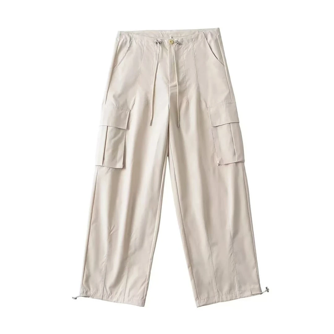 A29-4两色“抽绳腰”直筒裤（030）