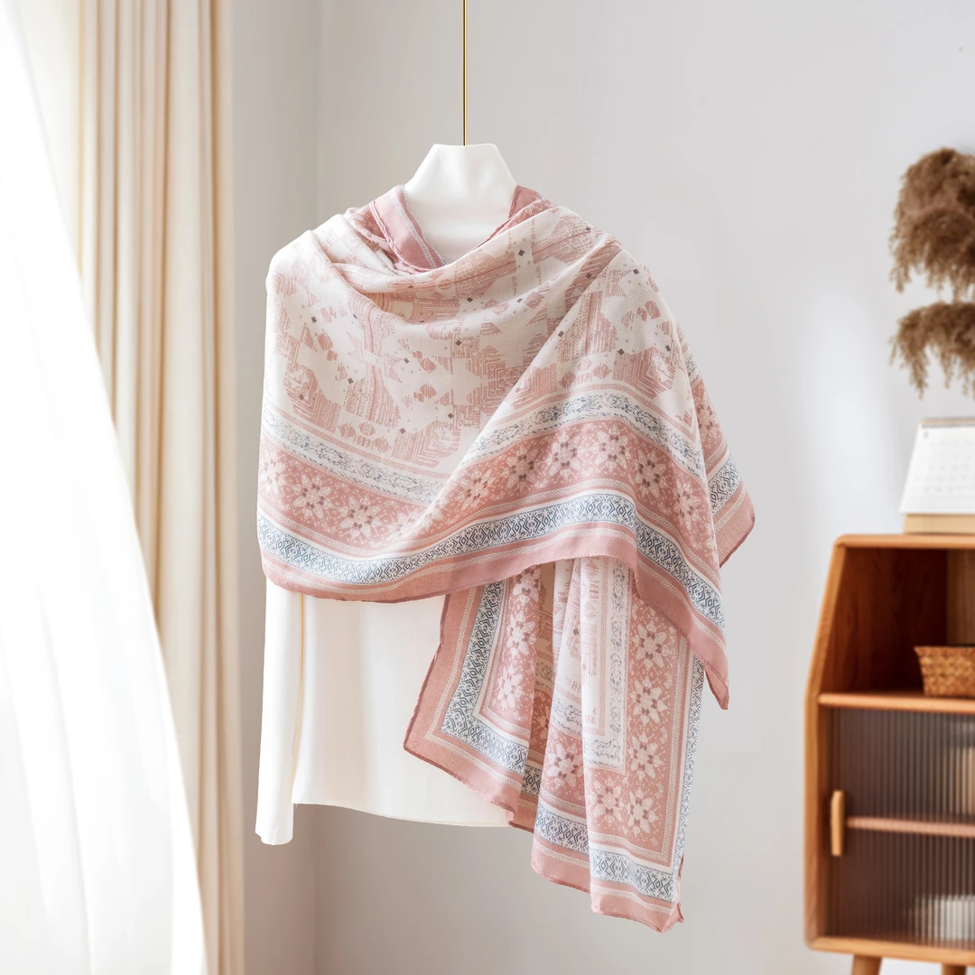 达芬奇密码长黛风情160*80cm春夏时尚披肩外搭洋气高档2025年新款