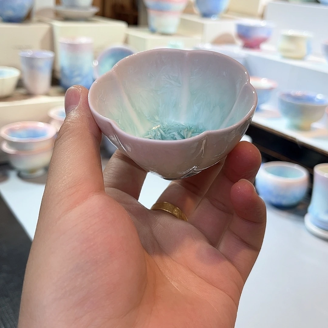 我***姐结晶冰花系列双色杯