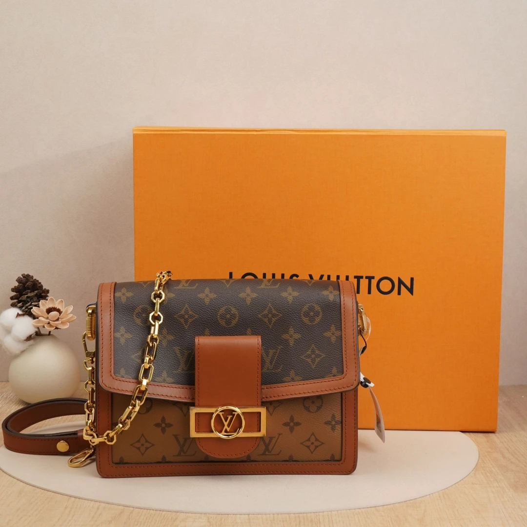 95新 LouisVuitton/路易威登 dauphine达芙妮中号老花/DS034512