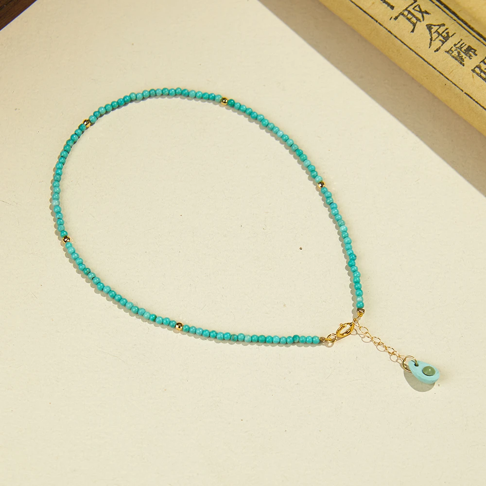 【乐小福珠宝】18K金绿松石脚链多样性发货