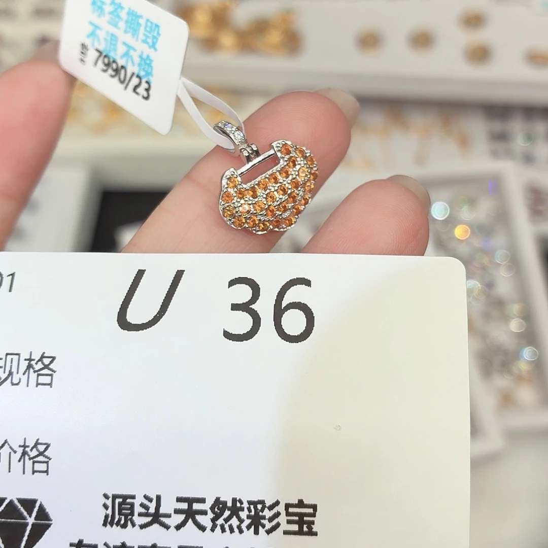 颈饰银S925镶嵌石榴石