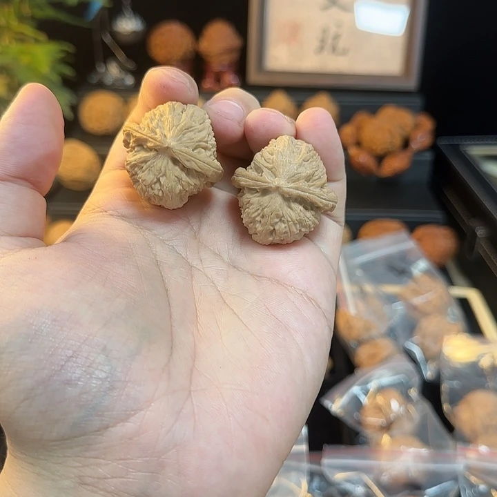 福***⑥把件文玩核桃白狮子