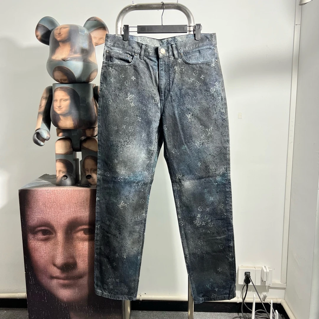 99新 LouisVuitton/路易威登 Lv扎染满印牛仔裤尺码：32