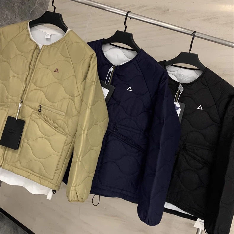 方格肌理！葫芦形绗线！无领棉衣男青年秋冬薄款内搭棉袄棉服外套
