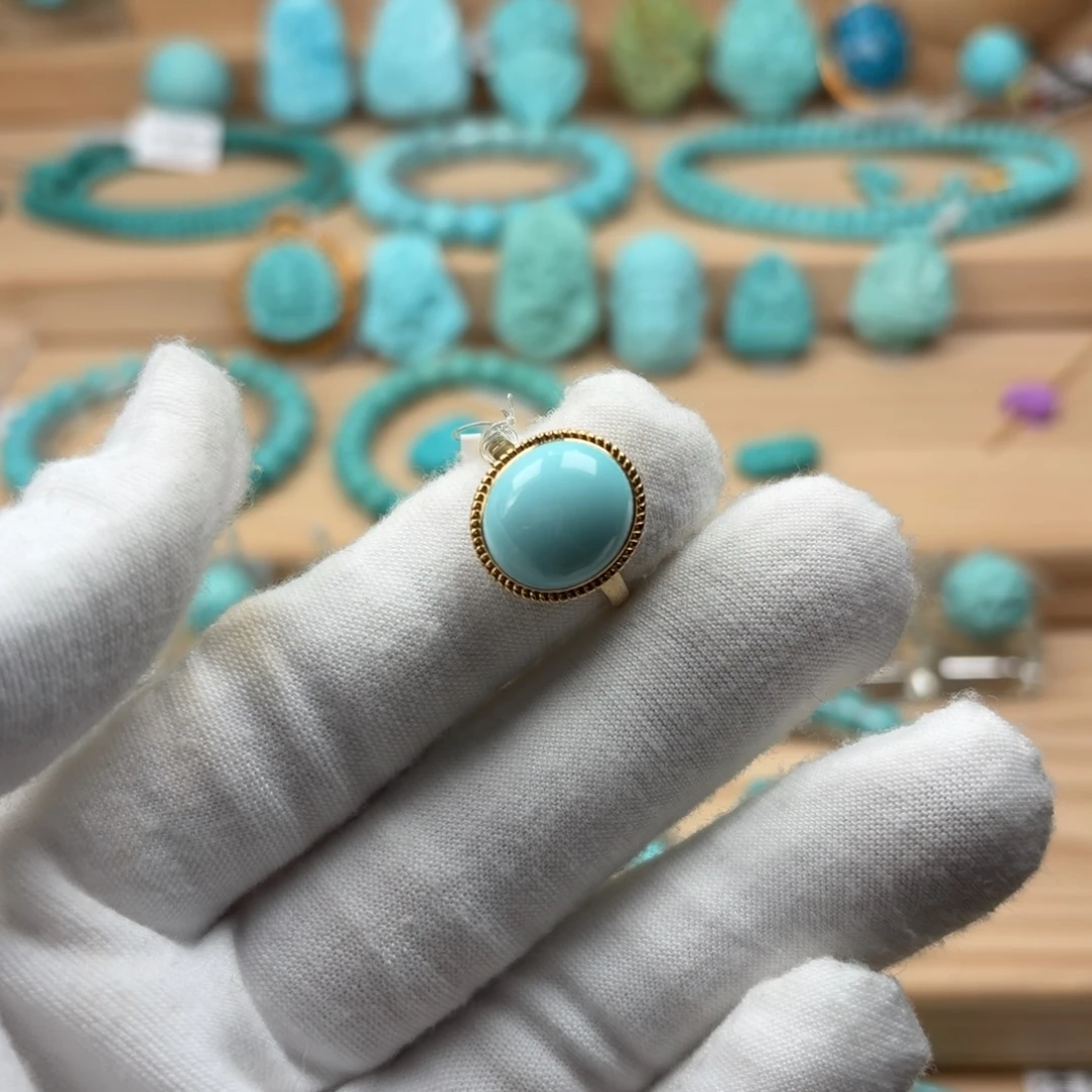 绿松石18K金镶嵌珠宝奇石