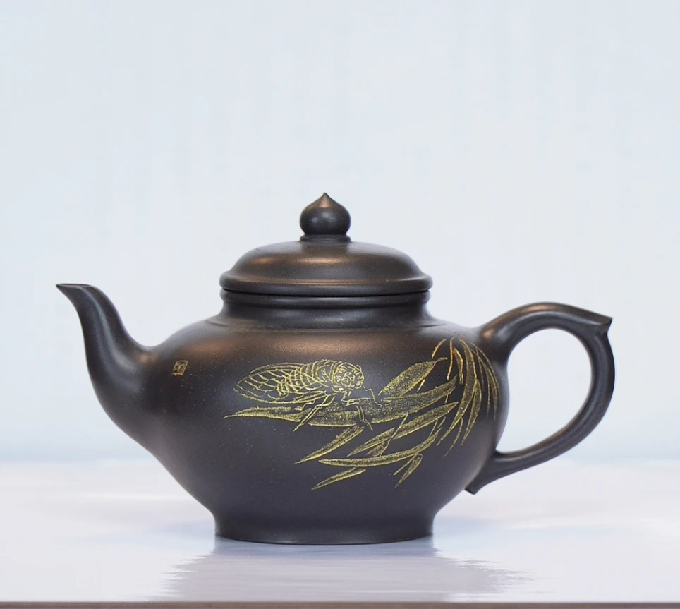 原矿手工制 笑樱 克拉玛依黑 林苗苗制 观云堂 紫砂壶
