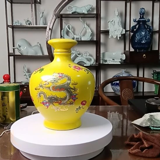 景德镇陶瓷酒瓶 5 斤黄龙