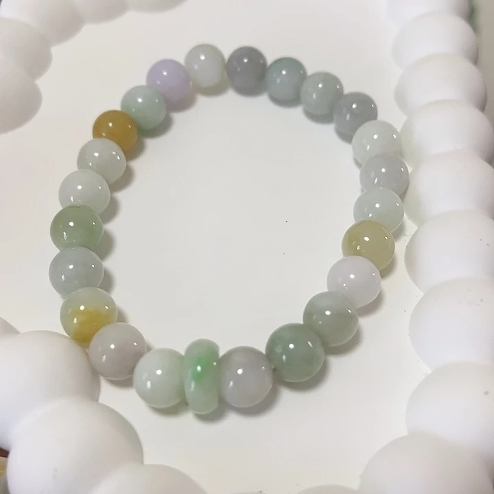 翡翠未镶嵌手串多色A货翡翠