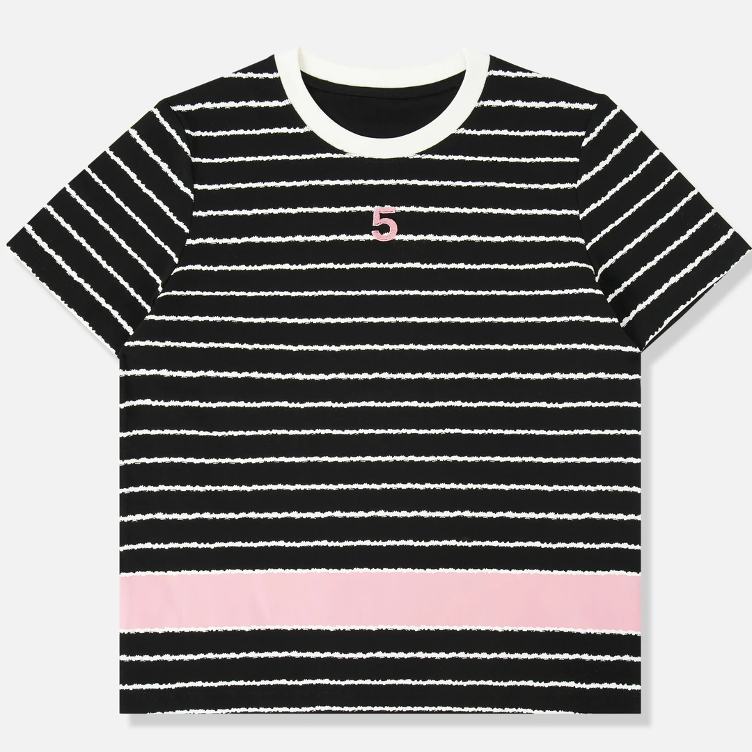 安安推荐【盛夏条纹5】百搭休闲时尚圆领条纹T恤HZ-TXS51120222L