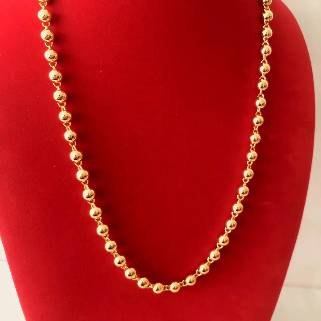 合金项链 合金项链{抖音好物}70长光珠卡10空心薄壁男士霸气项链