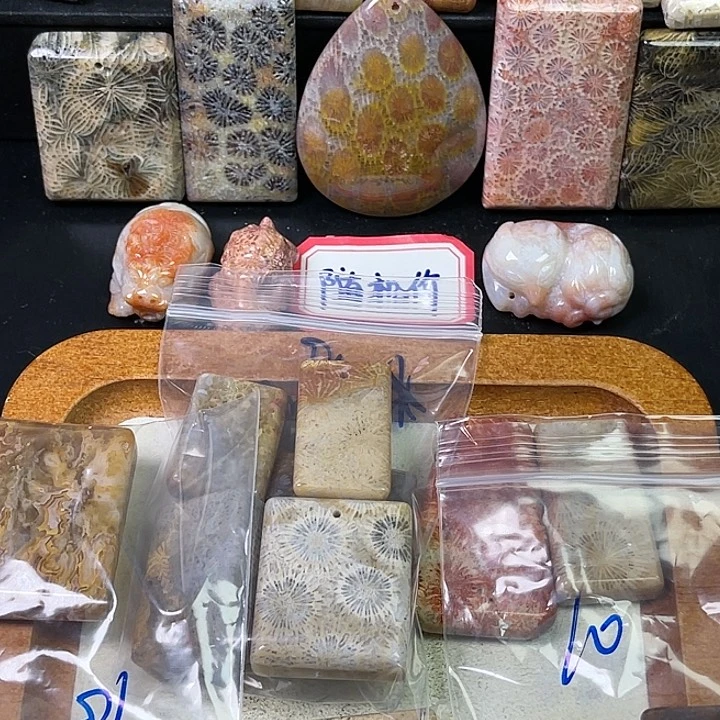 硅化珊瑚（珊瑚玉）珠宝金石合金粉*点