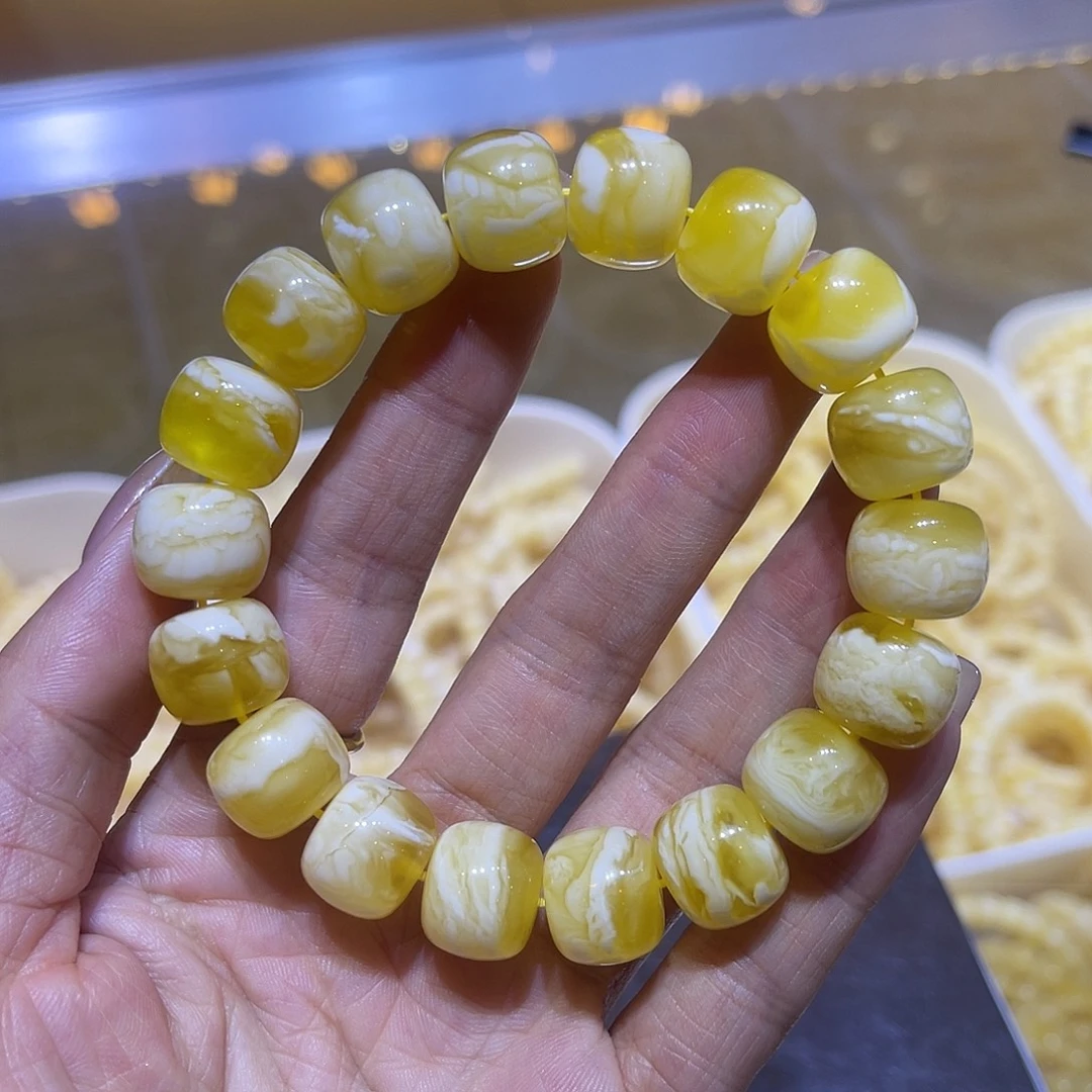 琥珀未镶嵌手链蜜蜡手串14