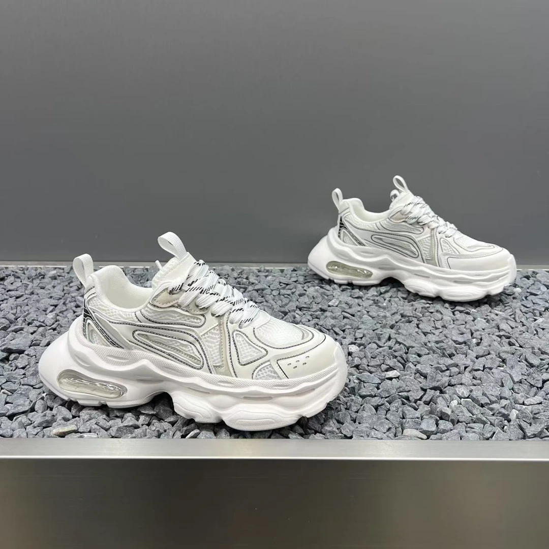 2025夏季新款增高低帮气垫透气网面舒适百搭轻奢系带运动休闲男鞋