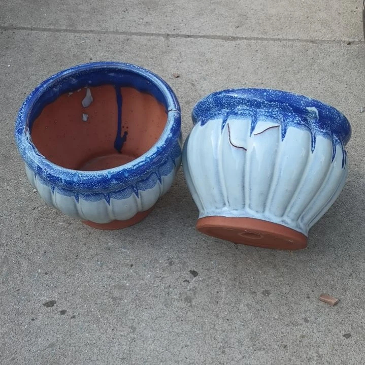 红陶18/16瑕疵两个盆