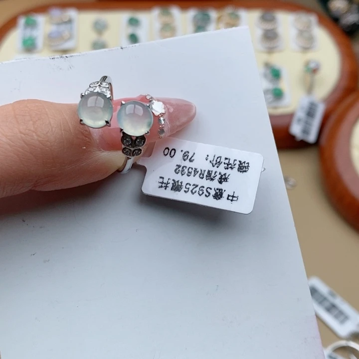 翡翠戒指银S925镶嵌?****.11111