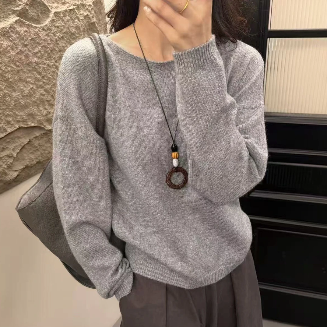 韩系高级感简约针织衫、松弛感多巴胺上衣