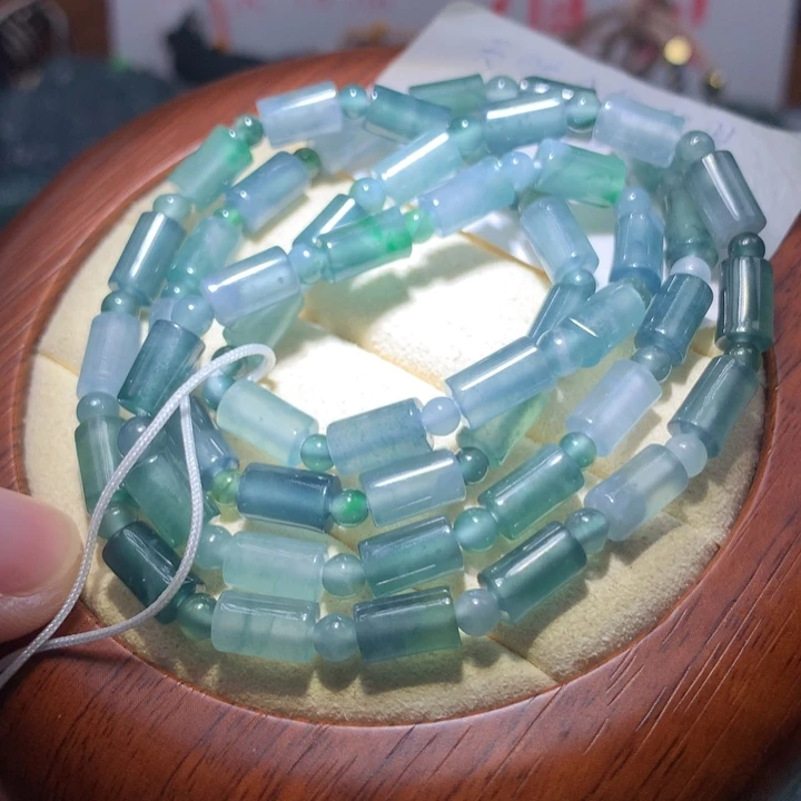 翡翠颈饰未镶嵌保真天然A货翡翠