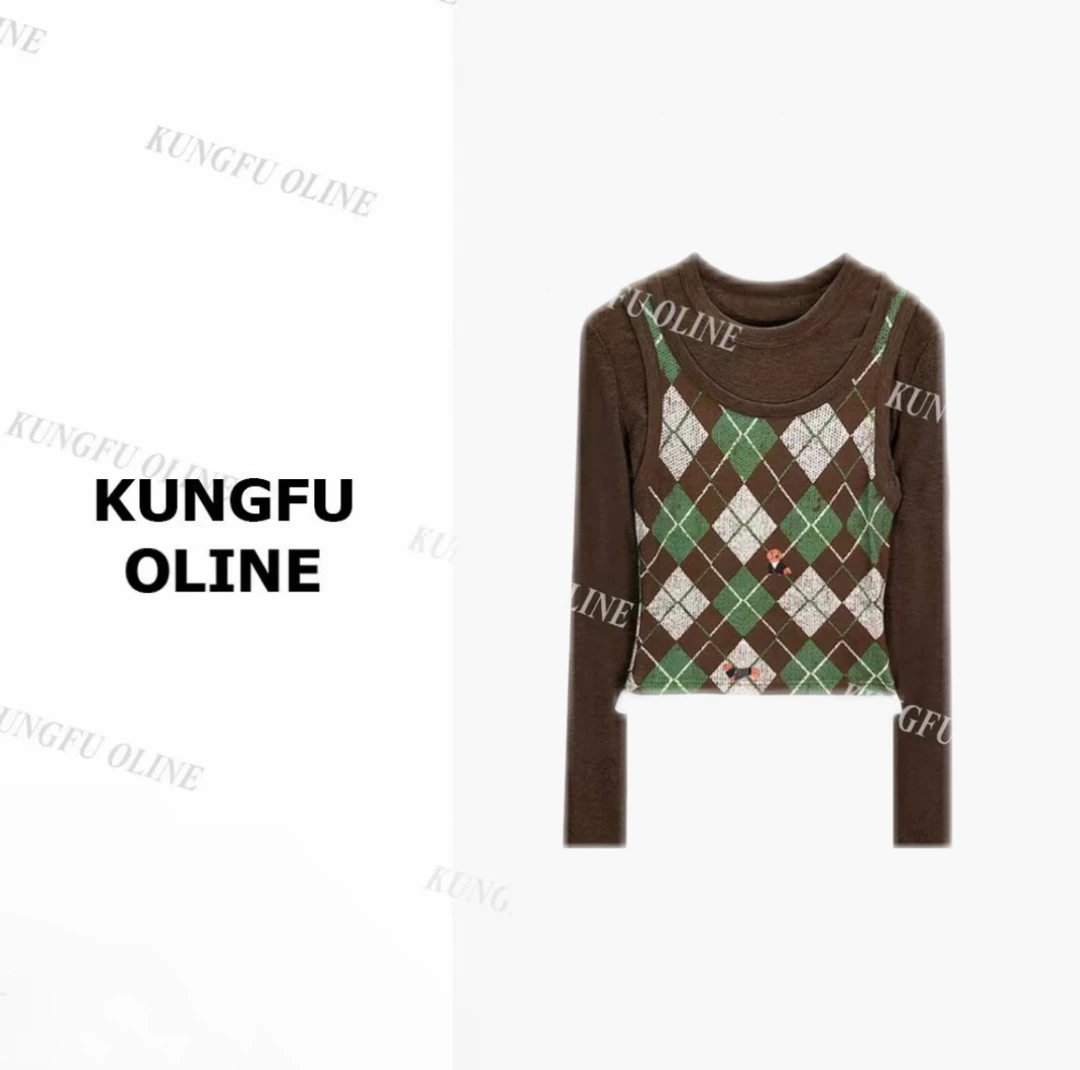 【璇子】CT23-67秋季流光风印花设计师时尚上衣百搭长袖内搭