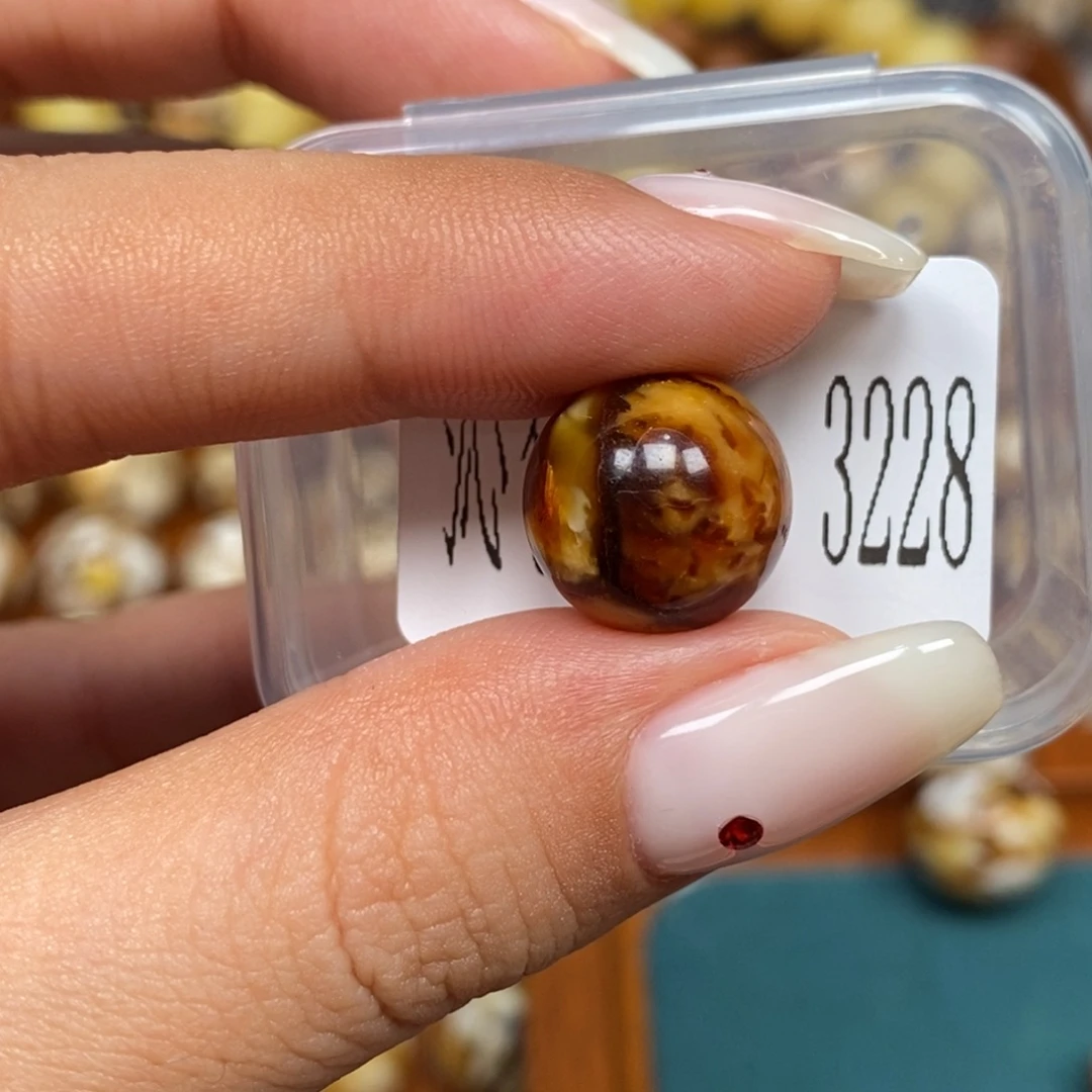 沁色蜜蜡未镶嵌3228