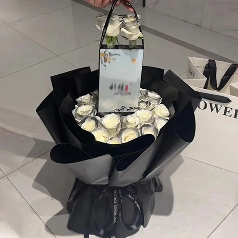 抽拉款香烟玫瑰花束高级感仿真成品父亲节礼物送爸爸情人节送男友