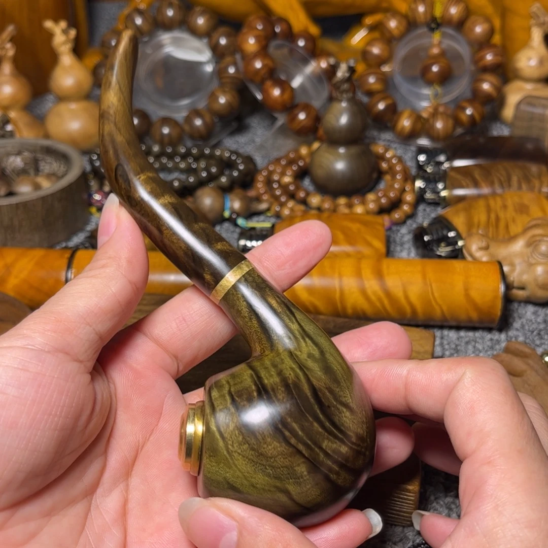 金丝楠阴沉木花纹烟斗