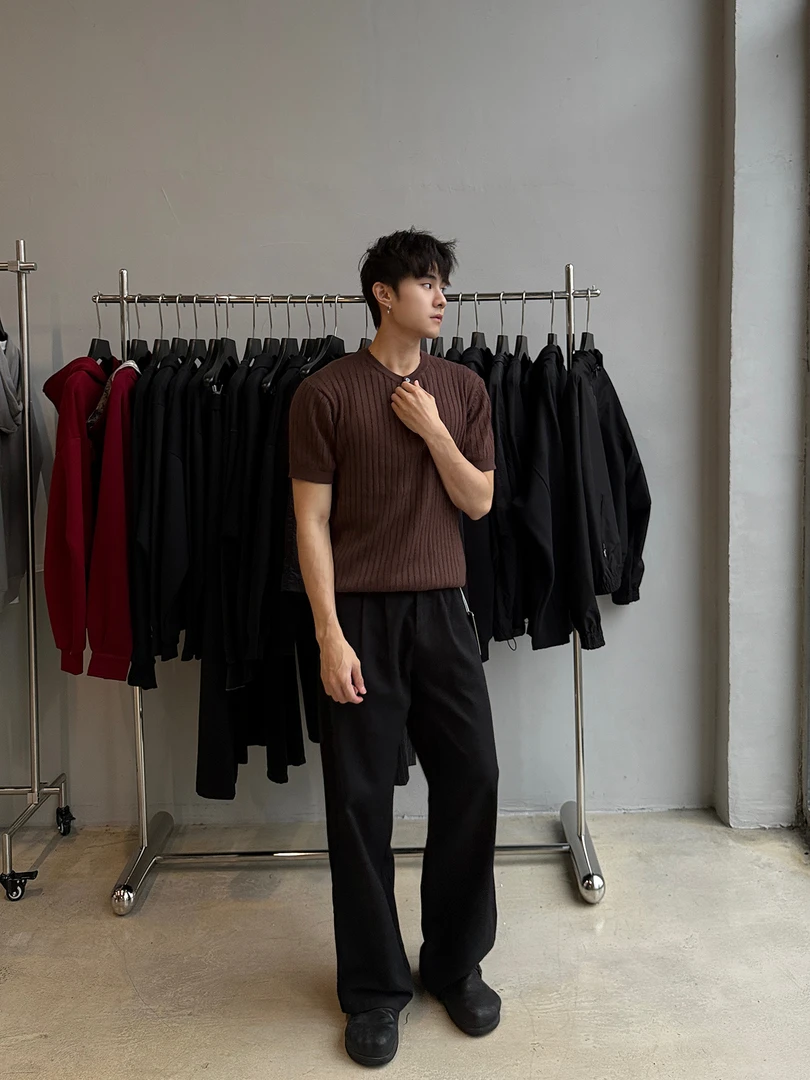 【时尚男编辑】Bloom Studio小众设计感短袖针织T恤修身休闲上衣