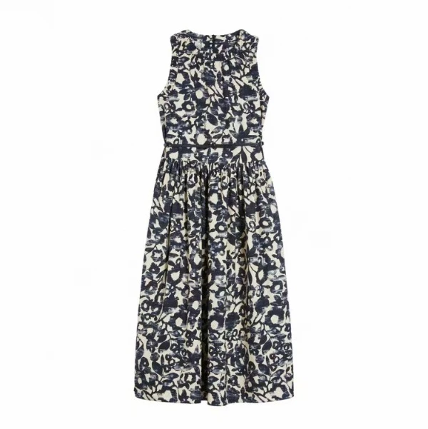 【钢琴师】2025夏季新款时尚宽松休闲圆领印花连衣裙J0316