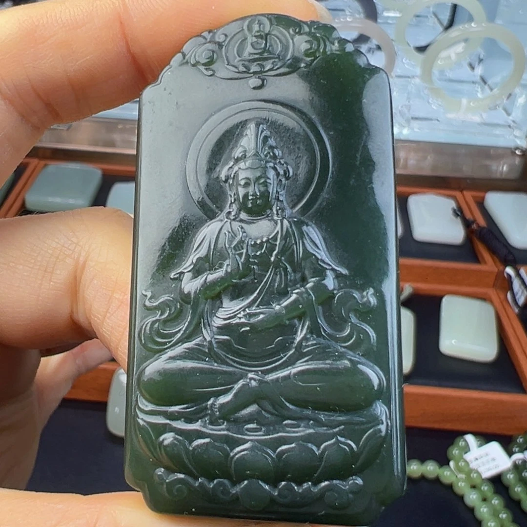 颈饰未镶嵌和田玉观音62×32×11