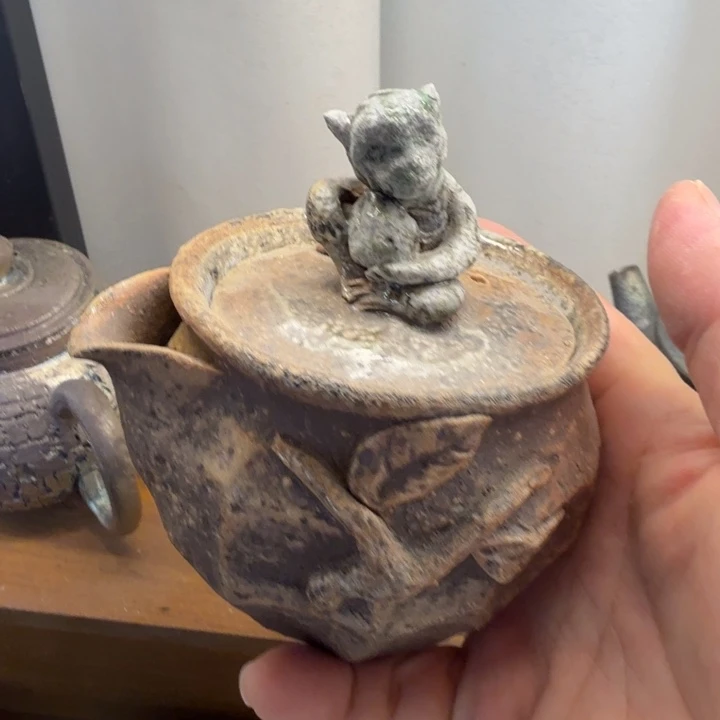溪***流陶盘柴烧福新品多多大