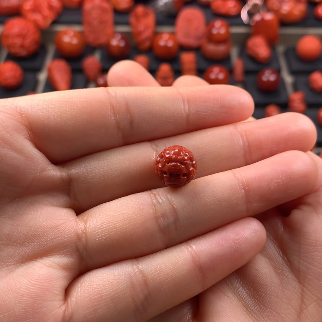 南红玛瑙貔犰单珠11.3MM未镶嵌