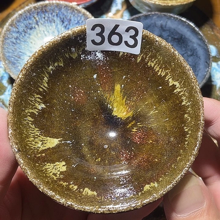 茶盏原矿原釉落灰烧