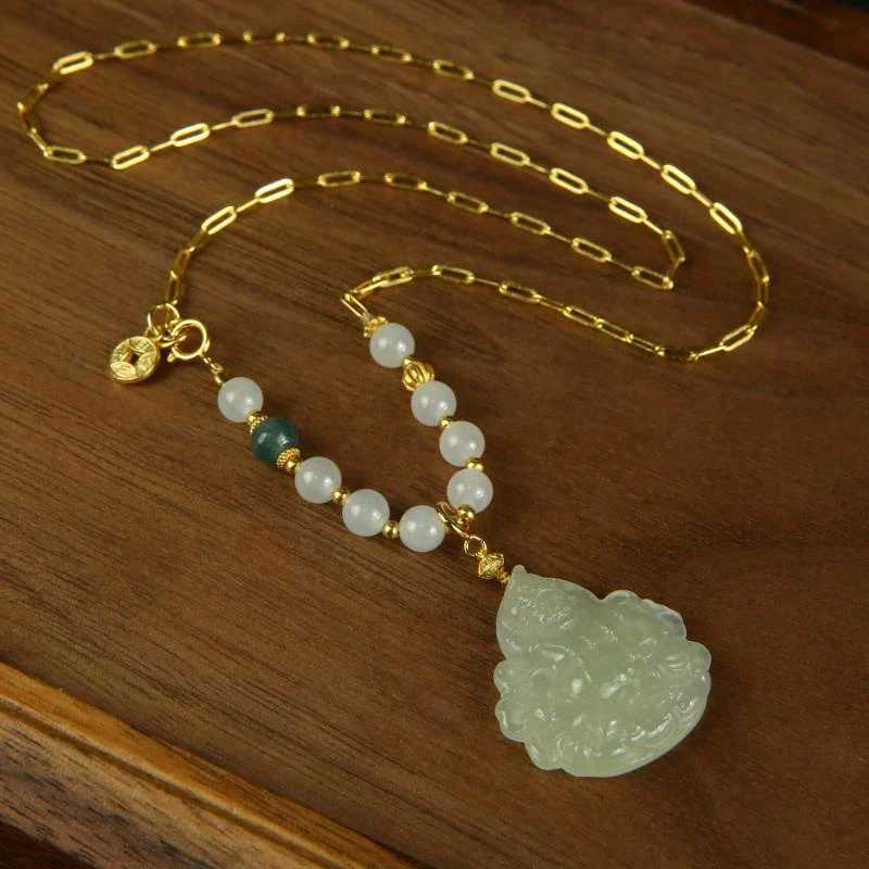 【随便炸】和田玉高冰晴黄财神吊坠（发一件）