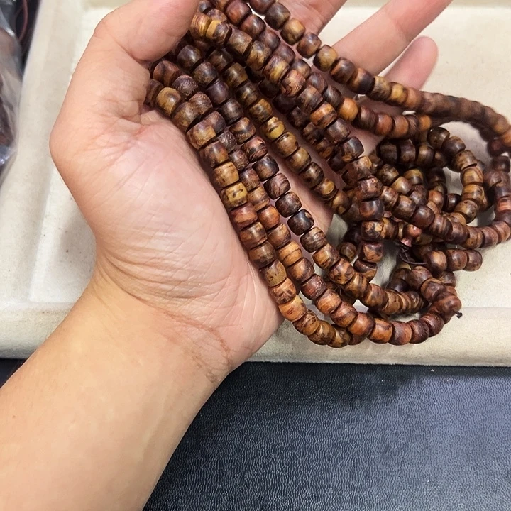 黄花梨/降香黄檀手串/手链8mm桶珠108粗抛无胶无腊
