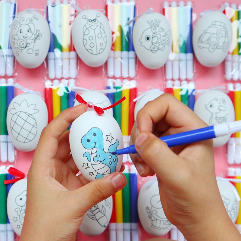 复活节彩蛋diy手工涂色彩绘蛋彩蛋批发圣诞 彩蛋地摊玩具儿童奖品