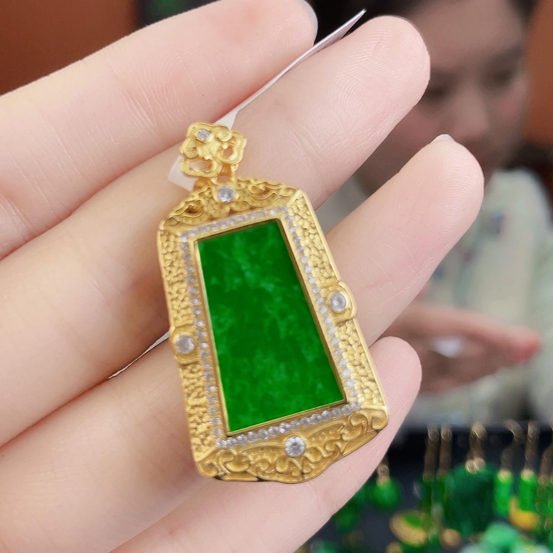 翡翠银S925镶嵌耳饰