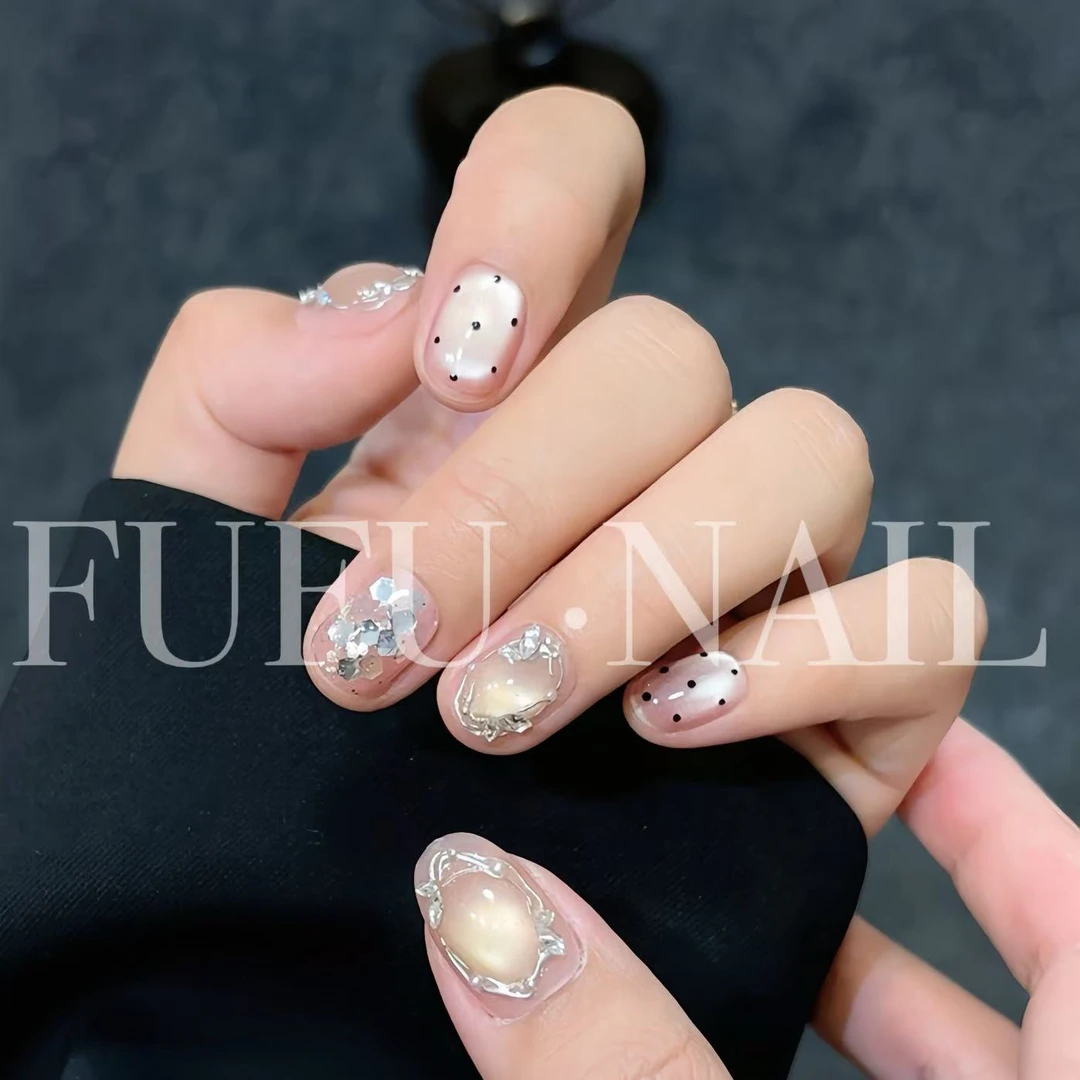 【棱镜】猫眼款纯手工穿戴甲美甲-10片-反复佩戴