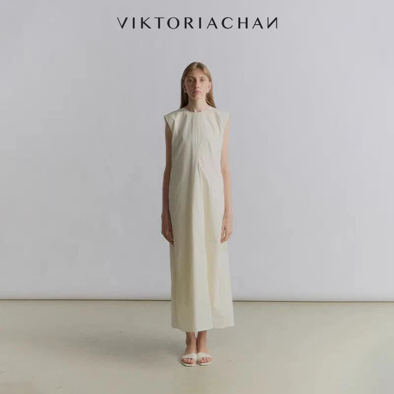 VIKTORIACHAN 背心式无袖圆领连衣裙