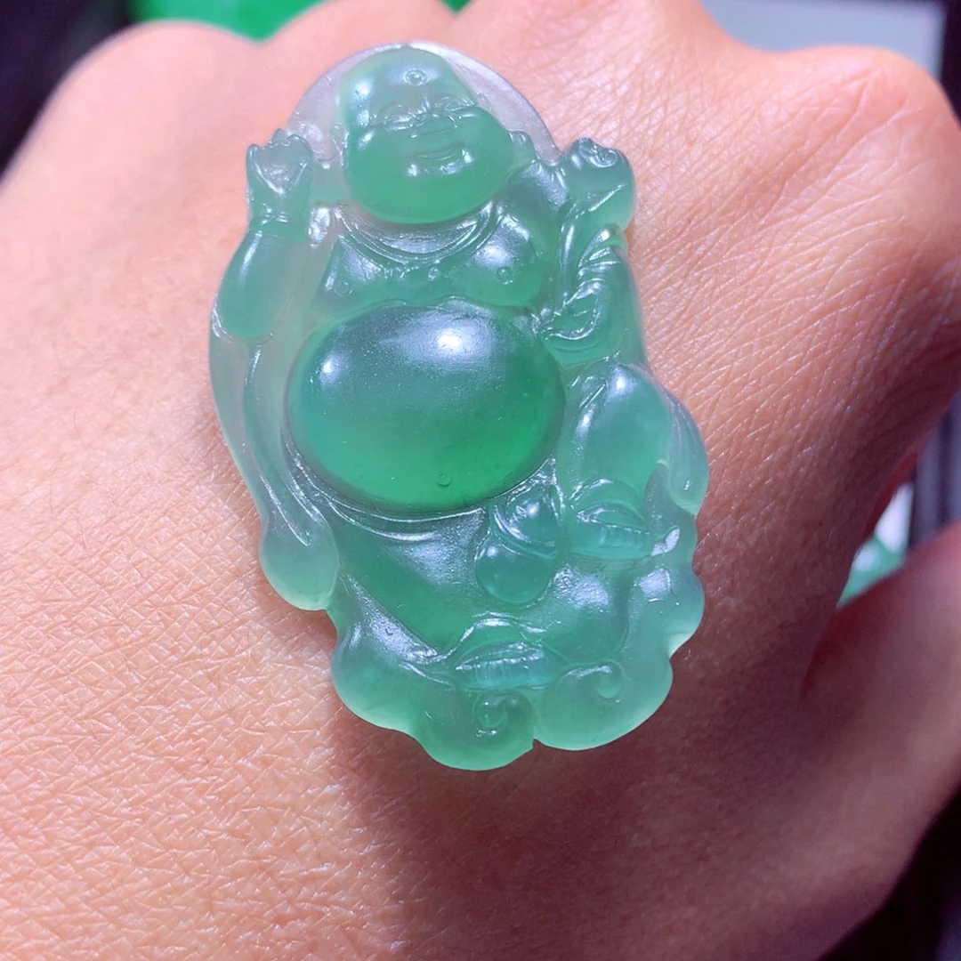 定制翡翠未镶嵌天然翡翠A货毛货挂件