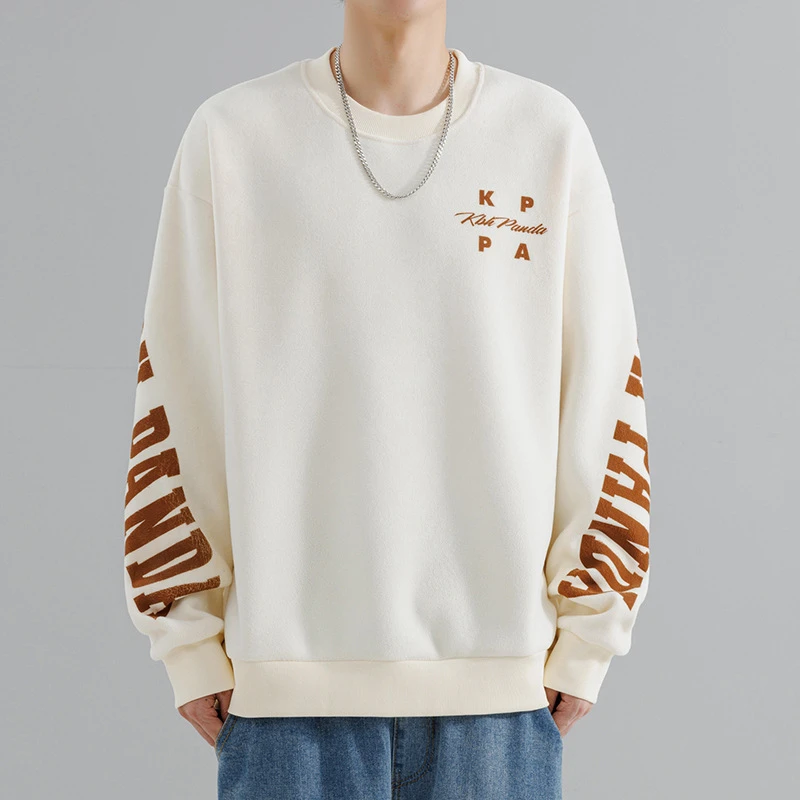 美式高街潮牌ins字母印花卫衣男冬季潮流加绒宽松百搭休闲T恤上衣