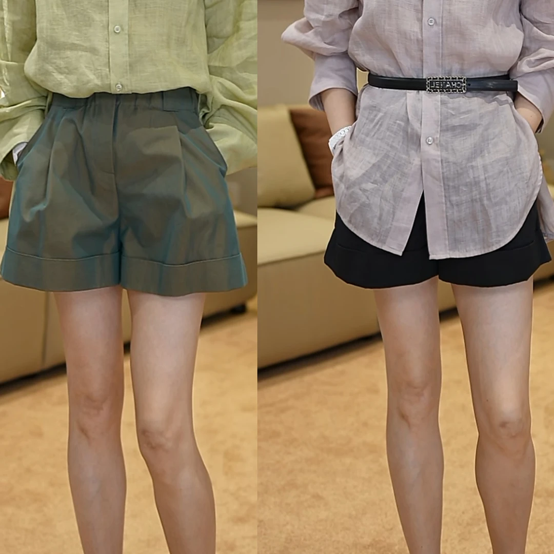 BARRIAILEN | 宽松休闲时尚工装卷边短裤 - 2417293
