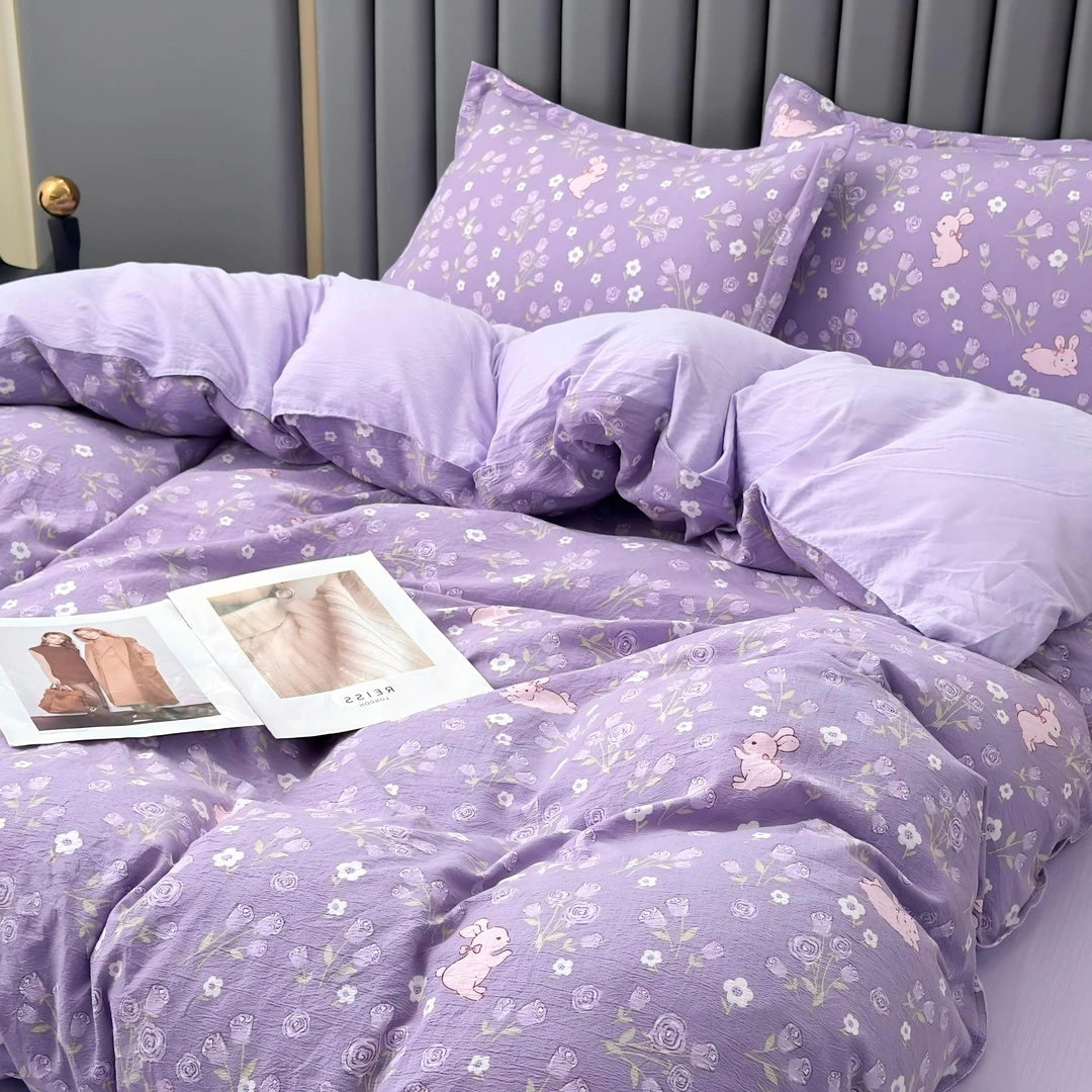 冬季加厚A类有氧针织双层纱四件套高克重保暖透气亲肤柔软舒适